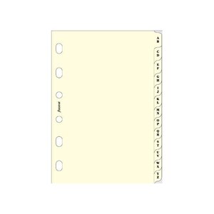 Recharge index alphabétique format Pocket Crème FILOFAX