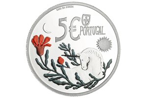 Pièce de monnaie 5 euro Portugal 2023 argent BE – Licorne