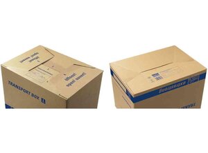 Lot de 10 cartons de transport avec porte-étiquettes  51x36x37 cm mailmedia