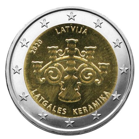 Pièce 2€ commémorative 2020 : lettonie (céramique lettone)