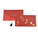 PAPERTREE LUCKY Lot de 5 Enveloppes cadeau 19x10cm - Rouge