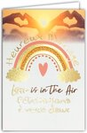 Carte Félicitations Mariage Love is in the Air Doré avec Enveloppe 12x17 5cm
