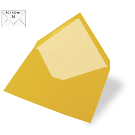 Enveloppe B6  uni  FSC Mix Credit  jaune soleil  180x120mm  90g / m²  5 pces