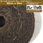 Lot de 20 rouleaux de film bulle d'air largeur 50cm x longueur 50m  - gamme air'roll kraft