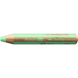 Crayon multi-talents woody 3en1  rond  vert pastel stabilo