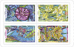 Carnet - Fleurs à foison- 12 timbres autocollants