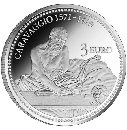 Pièce de monnaie 3 euro Malte 2022 BU – Saint Jérôme écrivant  par le Caravage