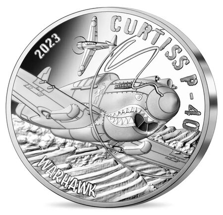 Pièce de monnaie 20 euro France 2023 argent BE – Curtiss P-40 Warhawk