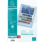 Sachet 100 Pochettes Polypropylène Grainé 12/100e - A4 - Bleu - X 10 - Exacompta