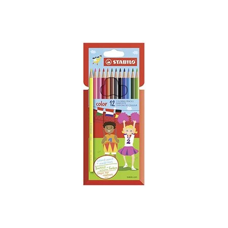 Stabilo crayons de couleur color  hexagonal  étui de 12