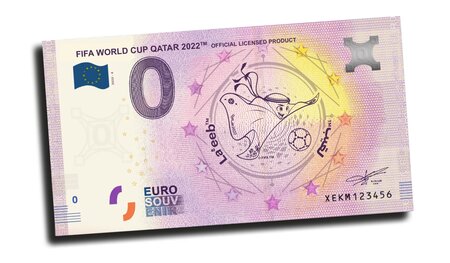 Billet souvenir de 0 euro Allemagne 2022 – Coupe du monde de football au Qatar (mascotte)