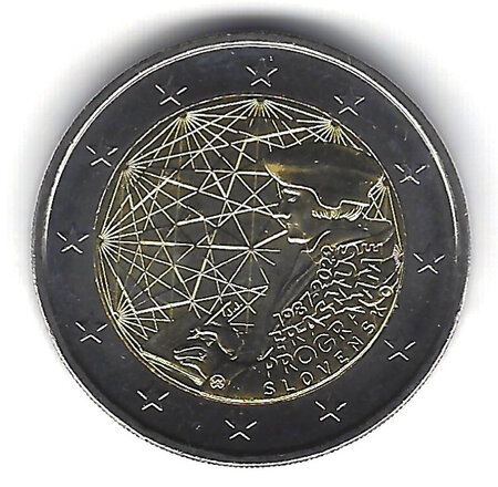 Monnaie 2 euros commémorative slovaquie erasmus 2022