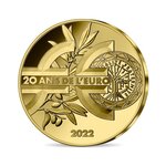 Monnaie de 5€ 1/2g Or Semeuse - 20 ans de l'Euro - Millésime 2021