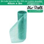 Lot de 20  rouleaux de film bulle d'air recycle largeur 40 cm x longueur 5 mètres - gamme air'roll green de la marque enveloppebulle