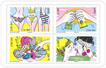 Carnet - Sous le soleil - 12 timbres autocollants