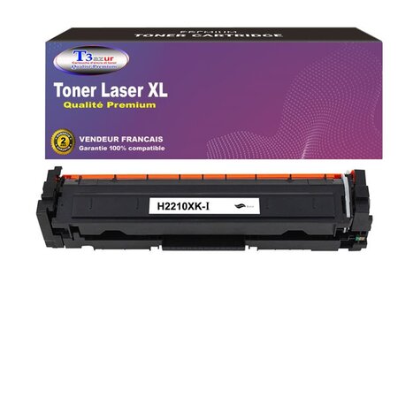 T3AZUR  - Toner Laser compatible avec HP Color LaserJet Pro MFP M283cdw  M283fdn  M283fdw  W2210X remplace HP 207X Noir (avec puce)