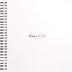 Rhodia - Cahier à Spirale (Reliure Intégrale) Notebook Blanc - A5+ - Petits Carreaux - 160 pages Détachables