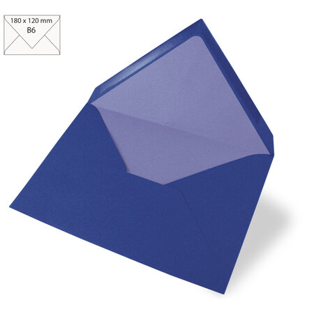 Enveloppe B6  uni  FSC Mix Credit  bleu royal  180x120mm  90g / m²  5 pces