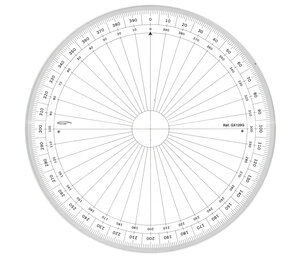 Rapporteur cercle entier grades Ø 20 cm