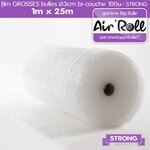 Lot de 6 rouleaux de film grosses bulles d'air largeur 1m x longueur 25m - gamme air'roll  strong