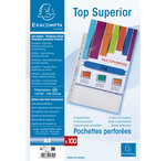 Sachet De 100 Pochettes Perforées Polypropylène Lisse Qualité + - A4 - Cristal - X 10 - Exacompta