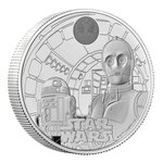 Pièce de monnaie 5 Pounds Royaume-Uni 2023 2 onces argent BE – Star Wars (R2-D2 et C3PO)