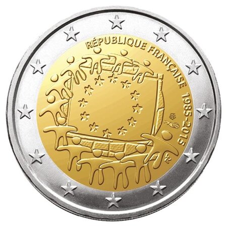 Pièce 2€ commémorative 2015 : france (30e anniversaire du drapeau europeen)