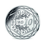 Monnaie de 10 euro argent colorisée le schtroumpf à lunettes