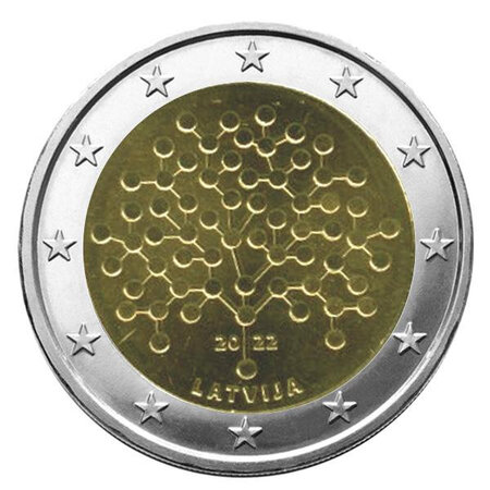 Monnaie 2 euros commémorative lettonie 2022 - culture financière