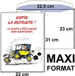 Maxi grande carte géante départ retraite gaston lagaffe franquin avec enveloppe