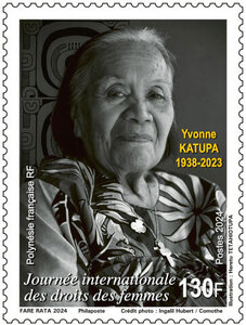 Timbre Polynésie Française - Journée de la femme - Yvonne Katupa