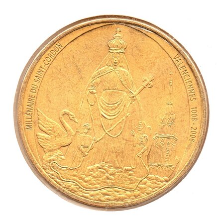 Mini médaille monnaie de paris 2008 - notre-dame du saint-cordon de valenciennes