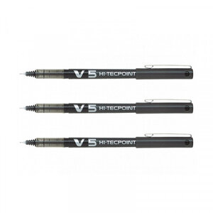 Lot de 3 stylos roller hi-tecpoint v5 pointe fine noir pilot