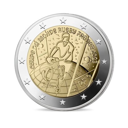 Coupe du monde de rugby France 2023 - monnaie de 2€ commémorative BE Belle Epreuve