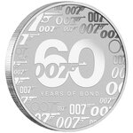 Pièce de monnaie 1 Dollar Tuvalu 2022 1 once argent – James Bond