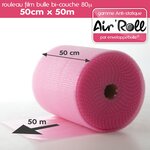 Lot de 6 rouleaux de film bulle d'air largeur 50cm x longueur 50m  - gamme air'roll antistatique