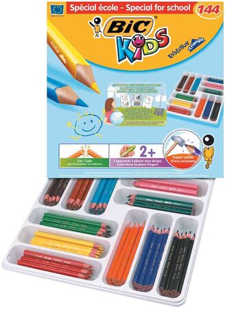 Class Pack de 144 crayons de couleur ECO KIDS EVOLUTION TRIANGLE 12 Couleurs BIC