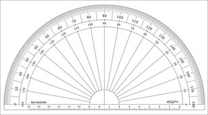 Rapporteur 1/2 cercle degrés Ø 20 cm