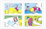 Carnet - Sous le soleil - 12 timbres autocollants