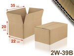 Lot de 100 cartons double cannelure 2w-39b format 350 x 220 x 200 mm