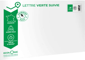 Prêt-à-Poster - Lettre verte suivie - 100g - Format C5 - Enveloppe à l'unité