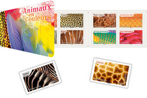 Carnet de 12 timbres - Les animaux en couleurs - Lettre Verte