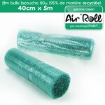 Lot de 20  rouleaux de film bulle d'air recycle largeur 40 cm x longueur 5 mètres - gamme air'roll green de la marque enveloppebulle