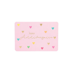 Mini carte de voeux avec enveloppe - anniversaire - joyeux anniversaire rose