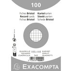 Paquet 100 Fiches Sous Film - Bristol Quadrillé 5x5 Non Perforé 105x148mm - Blanc - X 20 - Exacompta