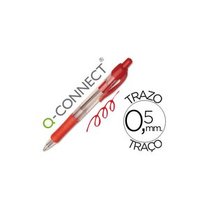 Stylo-bille rétractable écriture 0.7mm clip grip préhension couleur encre rouge Q-CONNECT