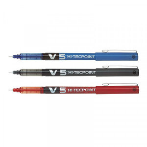 Lot de 3 stylos roller hi-tecpoint v5 pointe fine assortiment pilot