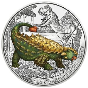 Pièce de monnaie 3 euro Autriche 2020 – Ankylosaure