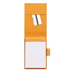 Rhodia : porte-bloc simili cuir 8.4 x 11.5 cm+ bloc n°11 - coquelicot