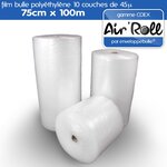 Lot de 6 rouleaux de film bulle d'air largeur 75cm x longueur 100m - gamme air'roll coex